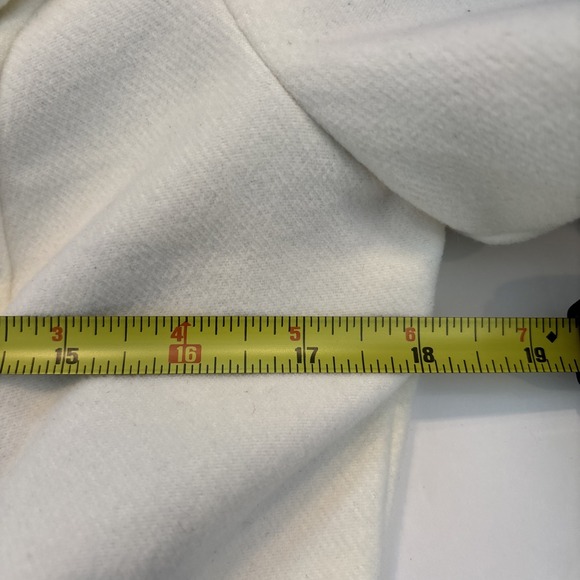 JOUJOU Ivory ColoredDouble Woven Layer Collared Button Peacoat Jacket Size Small - Picture 14 of 16